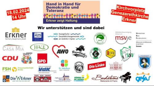 Hand in Hand für Demokratie und Toleranz in Erkner